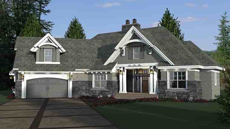 Bungalow, Cottage, Craftsman, French Country, Tudor House Plan 42679 with 4 Beds, 3 Baths, 2 Car Garage Picture 1