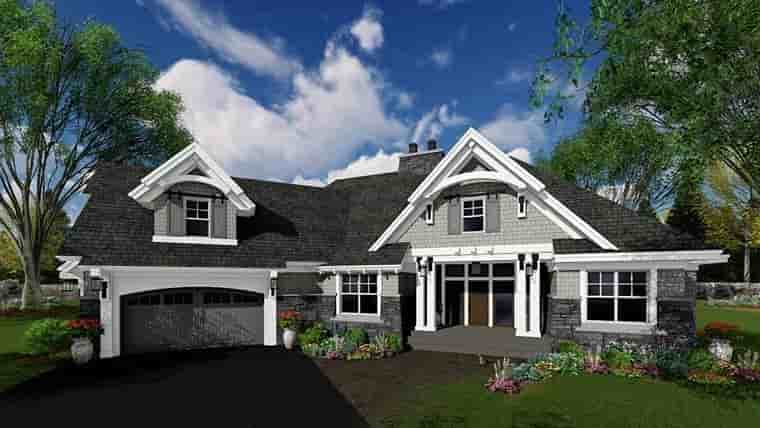 Bungalow, Cottage, Craftsman, French Country, Tudor House Plan 42679 with 4 Beds, 3 Baths, 2 Car Garage Picture 2