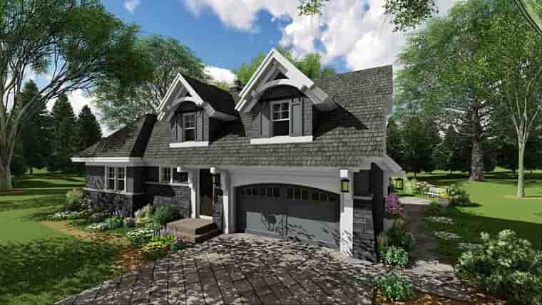 Bungalow, Cottage, Country, Craftsman, Tudor House Plan 42680 with 3 Beds, 3 Baths, 2 Car Garage Picture 2