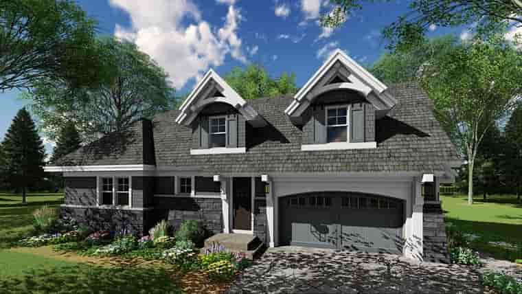 Bungalow, Cottage, Country, Craftsman, Tudor House Plan 42680 with 3 Beds, 3 Baths, 2 Car Garage Picture 3
