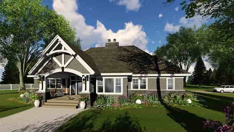 Bungalow, Cottage, Country, Craftsman, Tudor House Plan 42680 with 3 Beds, 3 Baths, 2 Car Garage Picture 4