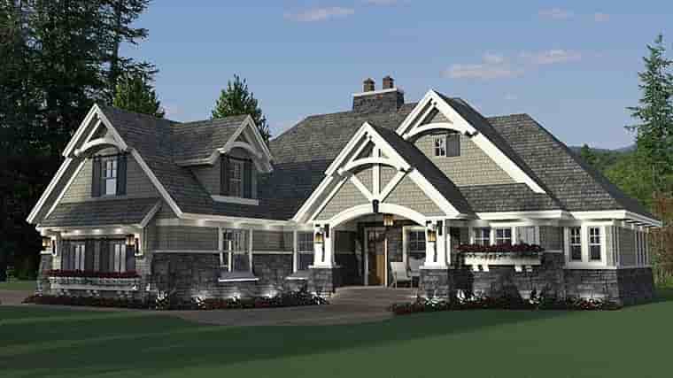 Bungalow, Cottage, Country, Craftsman, Tudor House Plan 42680 with 3 Beds, 3 Baths, 2 Car Garage Picture 6