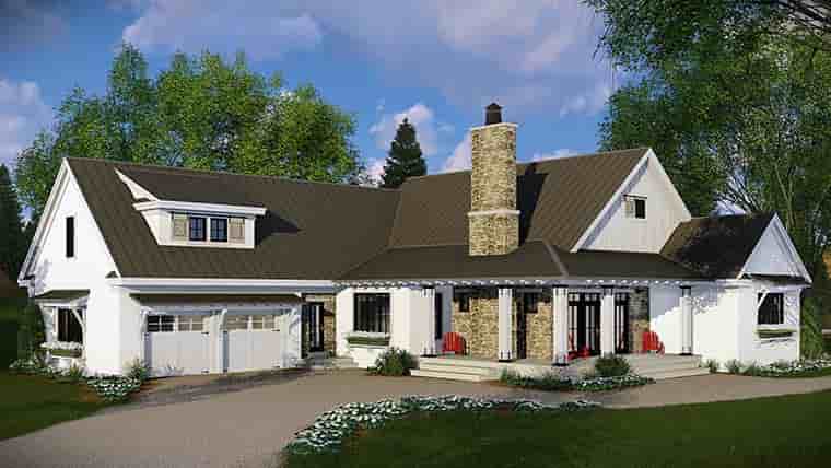 Country, Farmhouse, French Country, Traditional House Plan 42682 with 3 Beds, 3 Baths, 2 Car Garage Picture 2