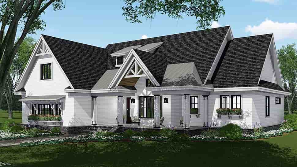 Bungalow, Country, Craftsman, Farmhouse, Traditional House Plan 42694 with 4 Beds, 4 Baths, 2 Car Garage Picture 1