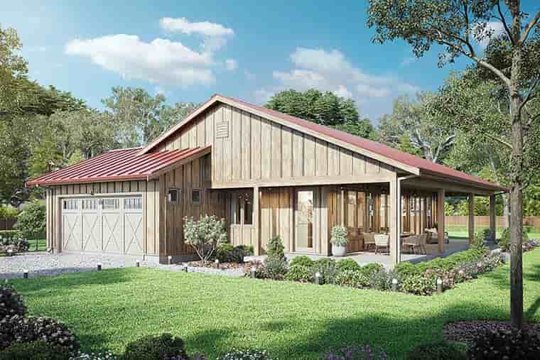 Barndominium, Country, Farmhouse House Plan 42901 with 3 Beds, 2 Baths, 2 Car Garage Picture 5