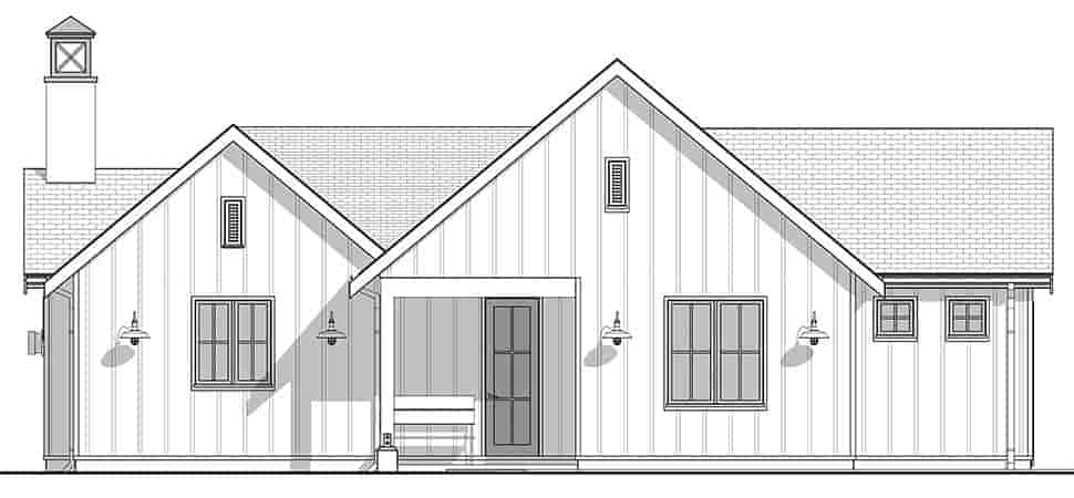 Country, Farmhouse, Ranch House Plan 42903 with 2 Beds, 2 Baths, 2 Car Garage Picture 3