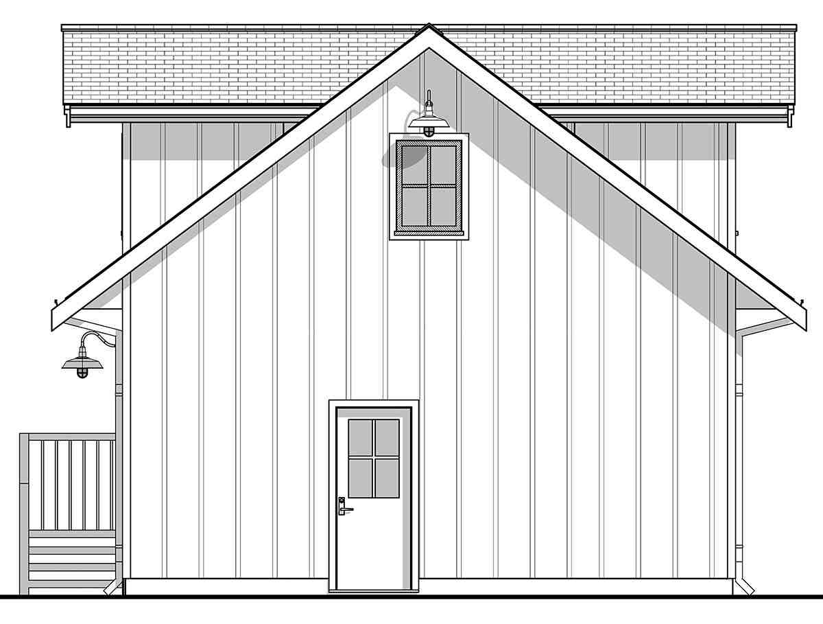 Cottage, Country, Farmhouse Garage-Living Plan 42906 with 1 Beds, 1 Baths, 2 Car Garage Picture 1