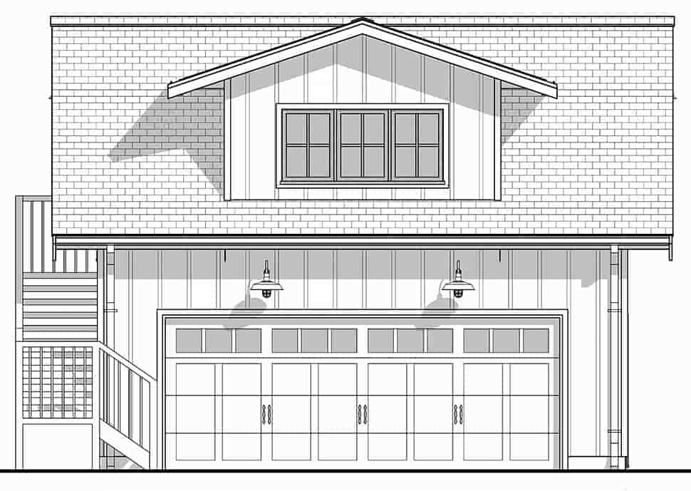 Cottage, Country, Farmhouse Garage-Living Plan 42906 with 1 Beds, 1 Baths, 2 Car Garage Picture 3