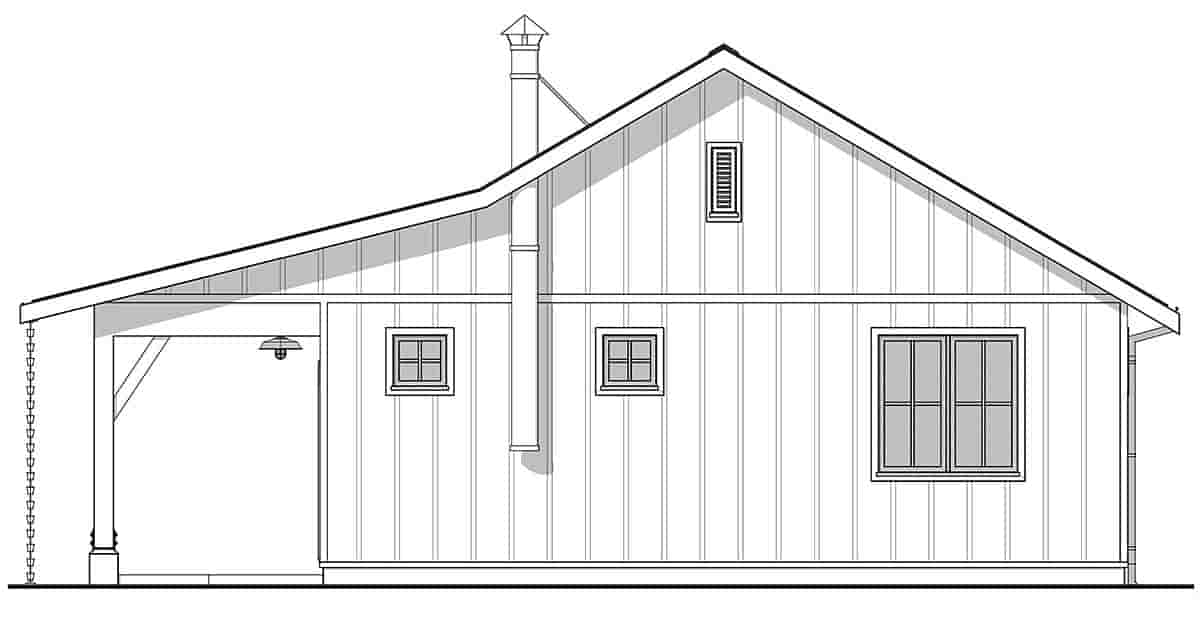 Cabin, Farmhouse House Plan 42920 with 1 Beds, 1 Baths Picture 1