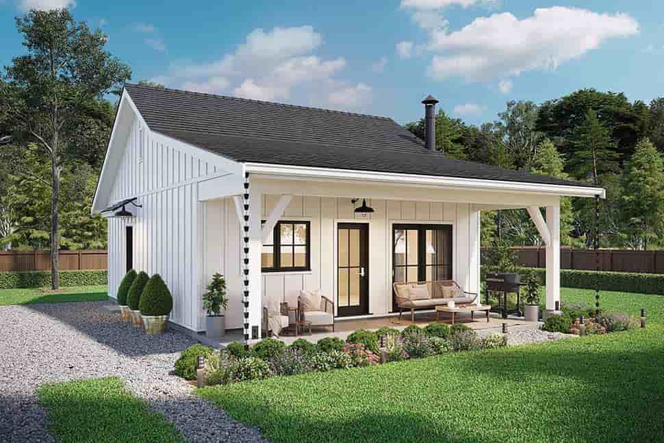 Cabin, Farmhouse House Plan 42920 with 1 Beds, 1 Baths Picture 4