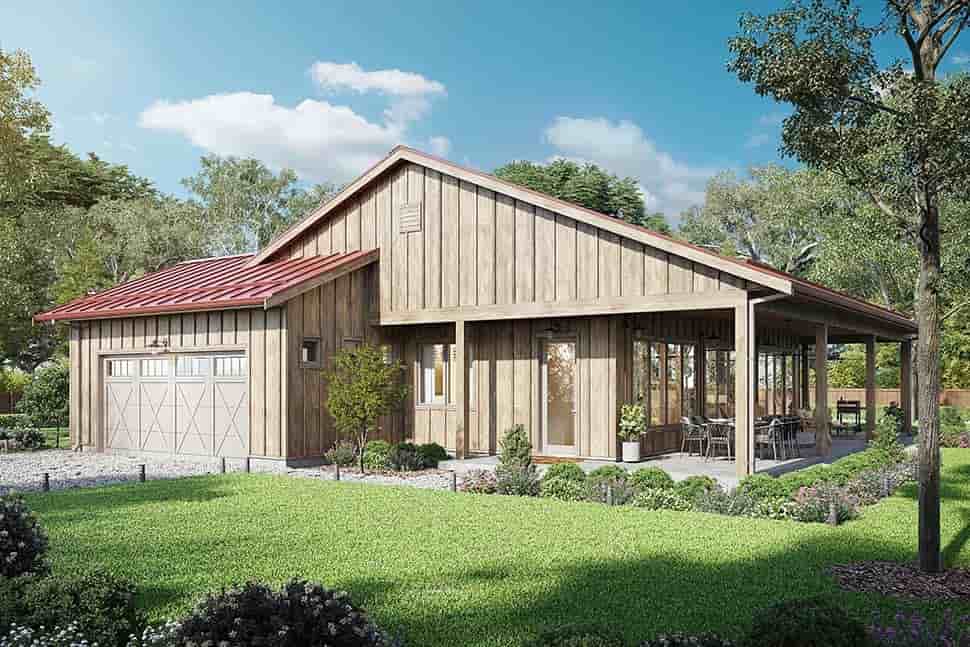 Barndominium, Country, Farmhouse House Plan 42951 with 4 Beds, 2 Baths, 2 Car Garage Picture 4