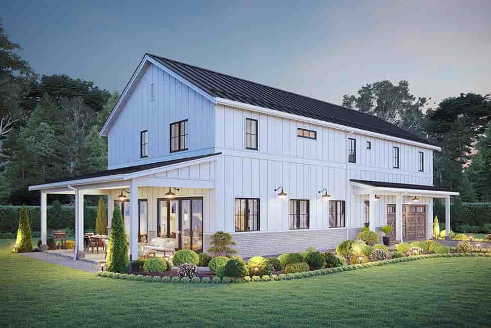 Barndominium, Country, Farmhouse, Traditional House Plan 42960 with 5 Beds, 3 Baths, 2 Car Garage Picture 4