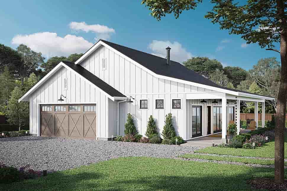 Cottage, Country, Farmhouse, Southern House Plan 42961 with 2 Beds, 2 Baths, 2 Car Garage Picture 3