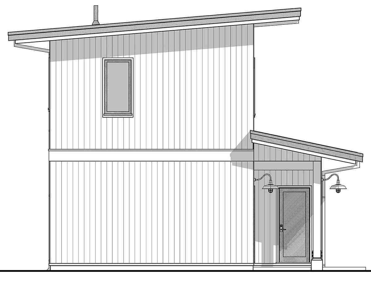 Contemporary, Modern Garage-Living Plan 42965 with 2 Beds, 2 Baths, 4 Car Garage Picture 2