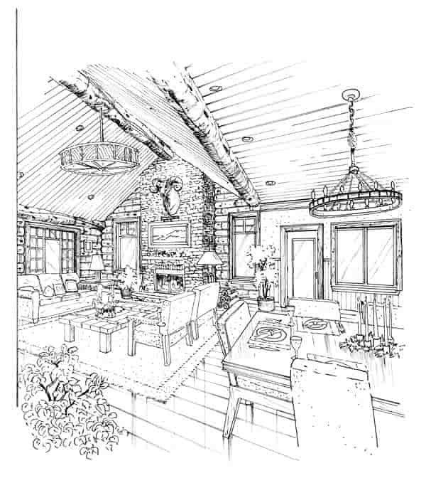 Cabin, Cape Cod, Country House Plan 43206 with 3 Beds, 3 Baths Picture 1