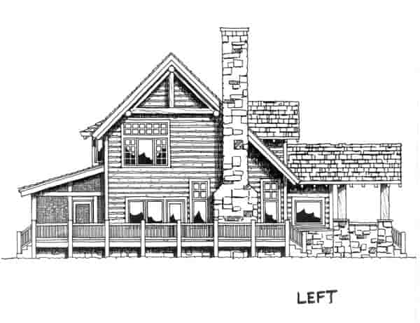 Cabin, Cape Cod, Country House Plan 43206 with 3 Beds, 3 Baths Picture 3