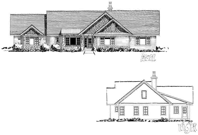 Bungalow, Craftsman, Ranch House Plan 43207 with 3 Beds, 2 Baths, 3 Car Garage Picture 1