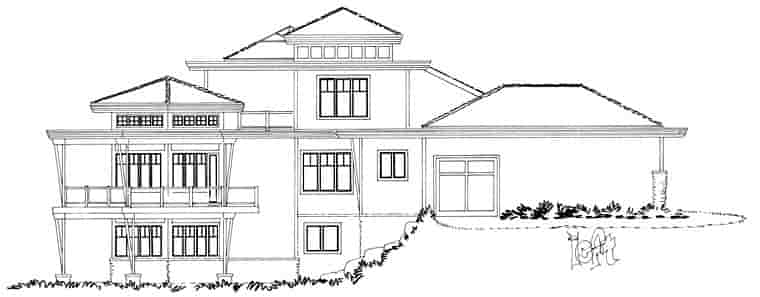 Contemporary, Prairie, Ranch House Plan 43208 with 4 Beds, 4 Baths, 3 Car Garage Picture 2