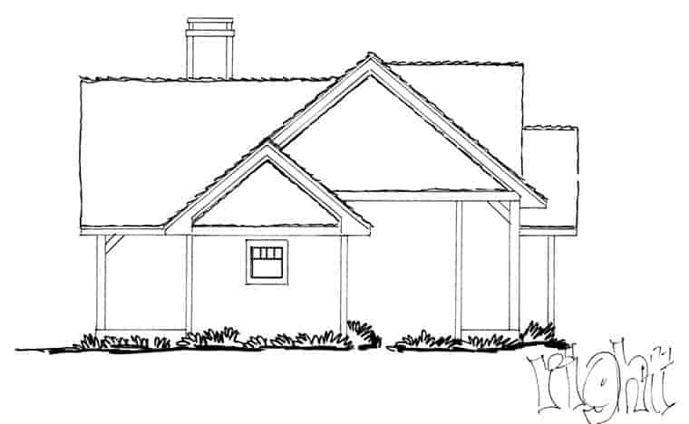Craftsman, Ranch House Plan 43210 with 3 Beds, 2 Baths Picture 2