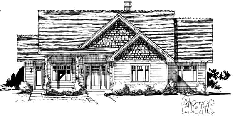 Craftsman, Ranch House Plan 43210 with 3 Beds, 2 Baths Picture 3