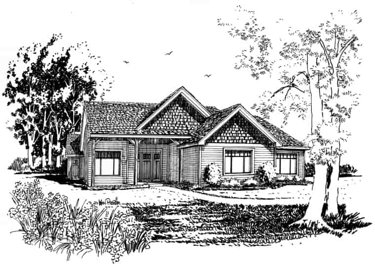 Craftsman, Ranch House Plan 43210 with 3 Beds, 2 Baths Picture 4