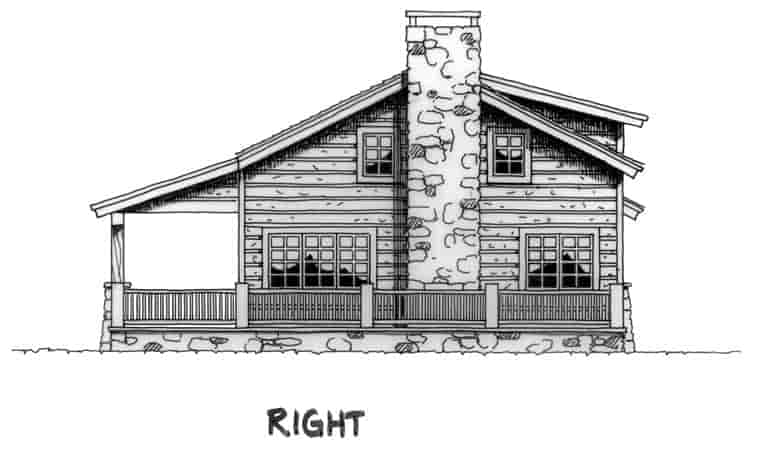 Cabin, Country, Log House Plan 43211 with 2 Beds, 1 Baths, 1 Car Garage Picture 2