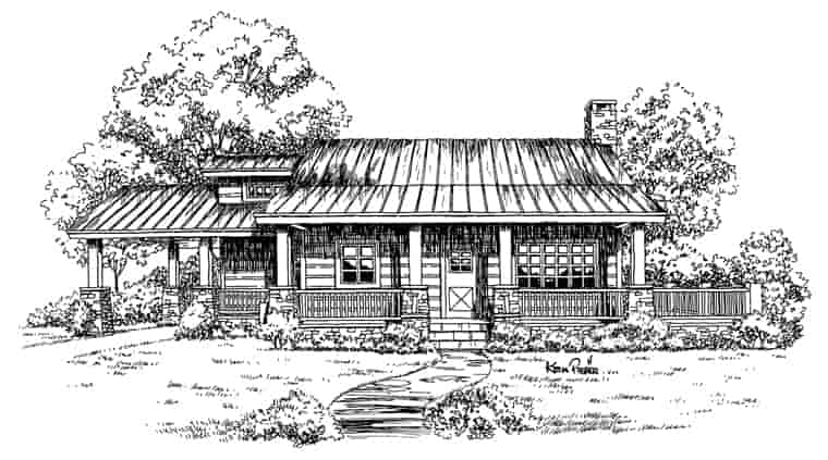 Cabin, Country, Log House Plan 43211 with 2 Beds, 1 Baths, 1 Car Garage Picture 4