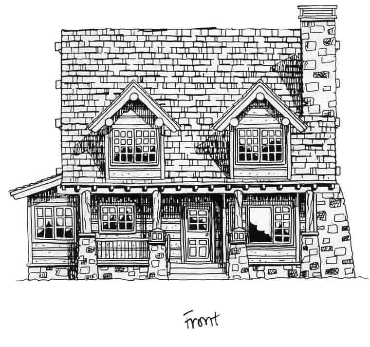 Cabin, Craftsman, Log House Plan 43212 with 2 Beds, 2 Baths Picture 3