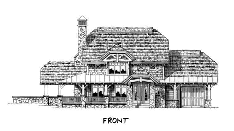 Country, Craftsman, Log House Plan 43213 with 2 Beds, 3 Baths, 2 Car Garage Picture 3