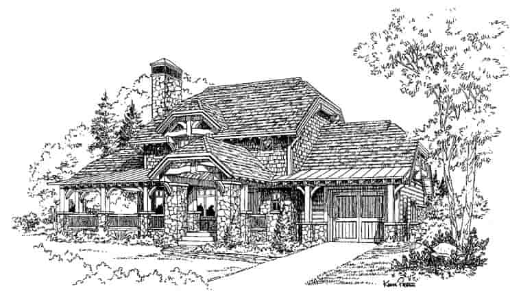 Country, Craftsman, Log House Plan 43213 with 2 Beds, 3 Baths, 2 Car Garage Picture 4