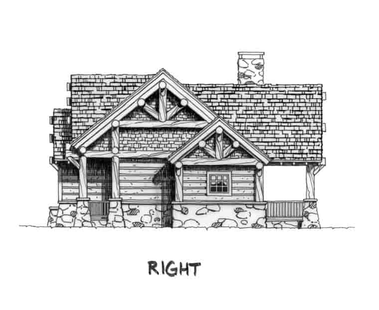 Cabin, Craftsman, Log House Plan 43214 with 3 Beds, 2 Baths Picture 2