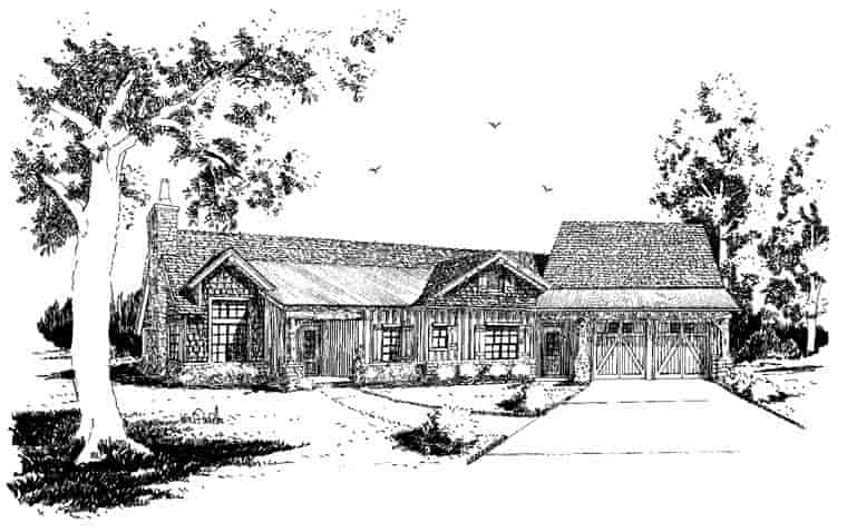 Country, Craftsman, Ranch House Plan 43216 with 4 Beds, 3 Baths, 2 Car Garage Picture 4