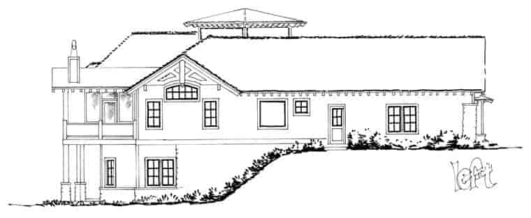 Craftsman, European, Tudor House Plan 43220 with 3 Beds, 4 Baths, 2 Car Garage Picture 2