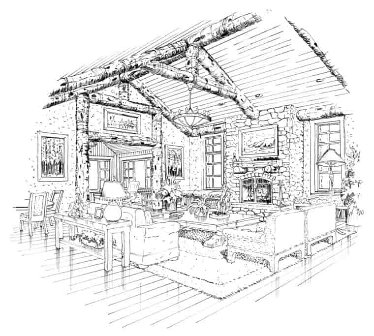 Craftsman, European, Tudor House Plan 43220 with 3 Beds, 4 Baths, 2 Car Garage Picture 4