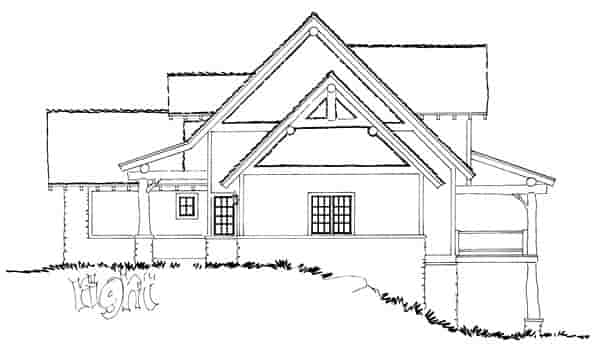 Bungalow, Country, Craftsman House Plan 43222 with 5 Beds, 4 Baths, 1 Car Garage Picture 3
