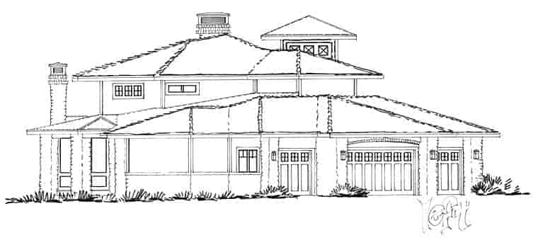 Bungalow, Contemporary, Craftsman House Plan 43225 with 4 Beds, 5 Baths, 4 Car Garage Picture 4