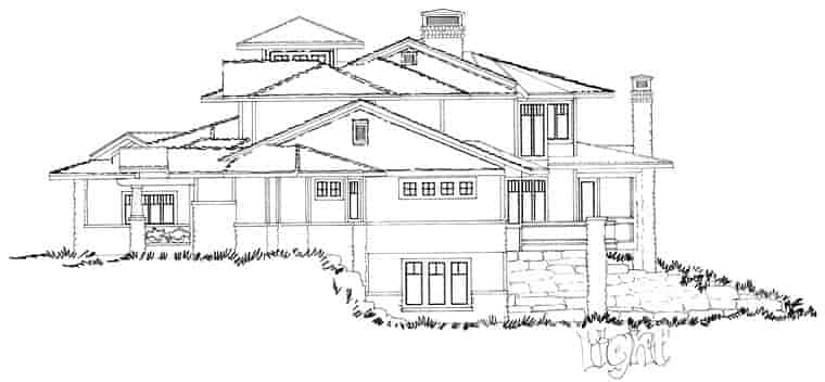 Bungalow, Contemporary, Craftsman House Plan 43225 with 4 Beds, 5 Baths, 4 Car Garage Picture 5