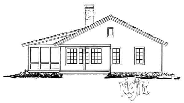 Cabin, Country, Ranch, Southern House Plan 43227 with 2 Beds, 2 Baths Picture 2