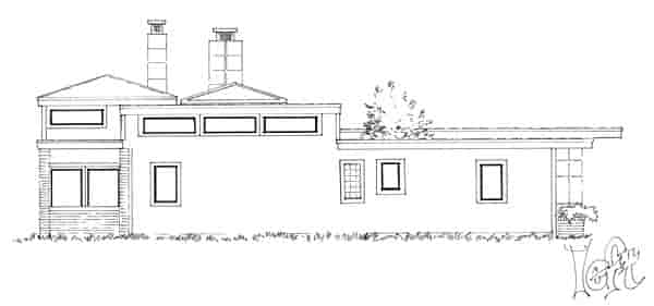 Contemporary, Modern House Plan 43233, 3 Car Garage Picture 2
