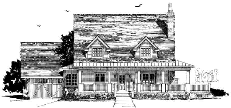 Country, Farmhouse, Southern House Plan 43237 with 4 Beds, 4 Baths, 2 Car Garage Picture 1