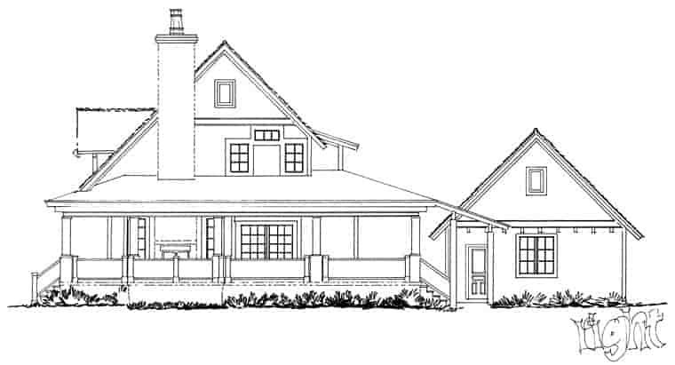 Country, Farmhouse, Southern House Plan 43237 with 4 Beds, 4 Baths, 2 Car Garage Picture 3