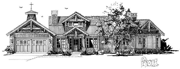 Cottage, Country, Craftsman House Plan 43238 with 3 Beds, 3 Baths, 3 Car Garage Picture 3