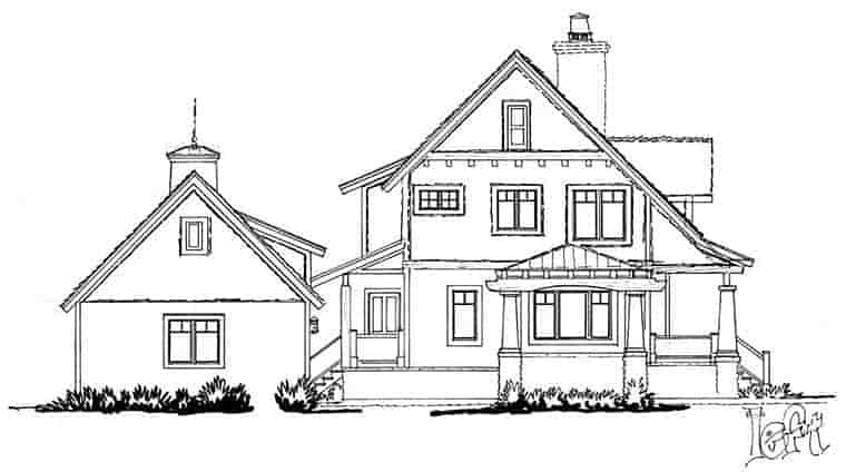 Bungalow, Cottage, Craftsman House Plan 43246 with 3 Beds, 3 Baths, 2 Car Garage Picture 2