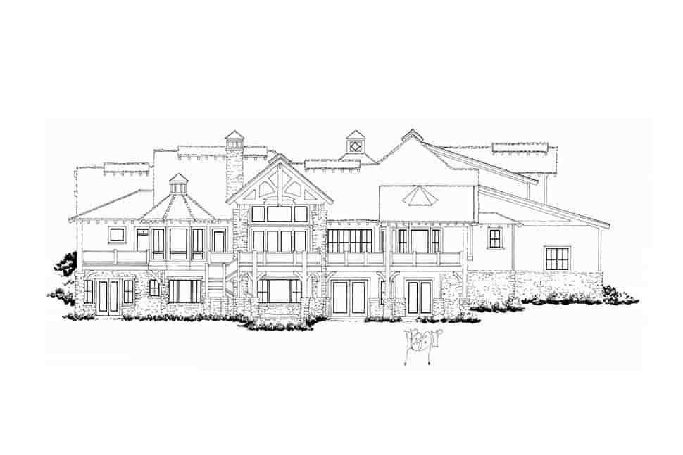Craftsman House Plan 43252 with 6 Beds, 8 Baths, 2.5 Car Garage Picture 4