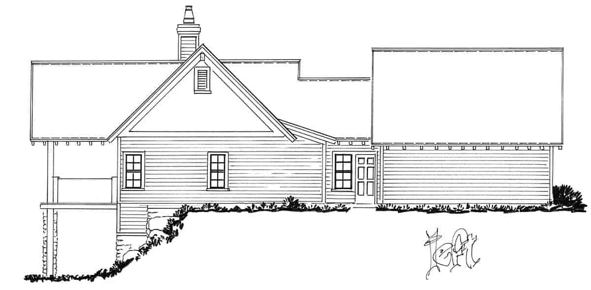 Bungalow, Country, Craftsman, Traditional House Plan 43257 with 3 Beds, 4 Baths, 2 Car Garage Picture 2