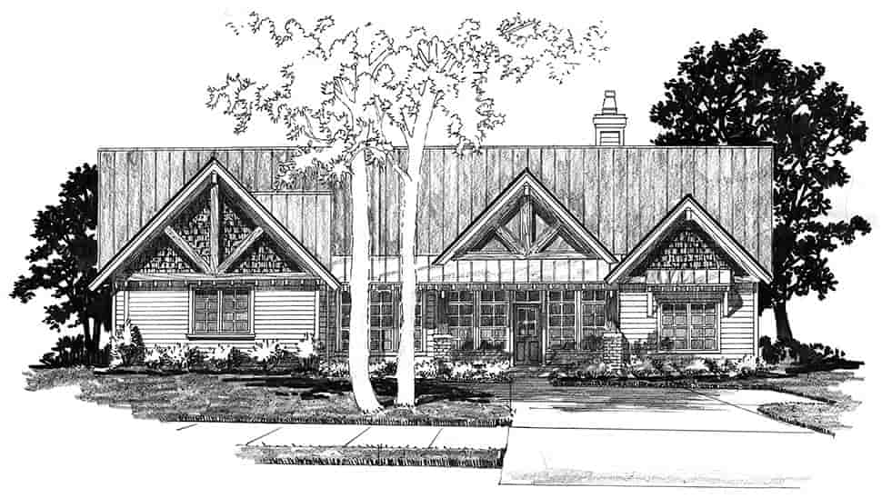 Bungalow, Country, Craftsman, Traditional House Plan 43257 with 3 Beds, 4 Baths, 2 Car Garage Picture 4