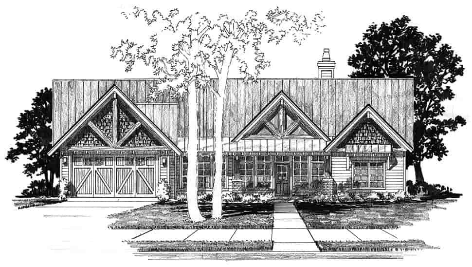 Bungalow, Country, Craftsman, Traditional House Plan 43258 with 3 Beds, 4 Baths, 2 Car Garage Picture 4