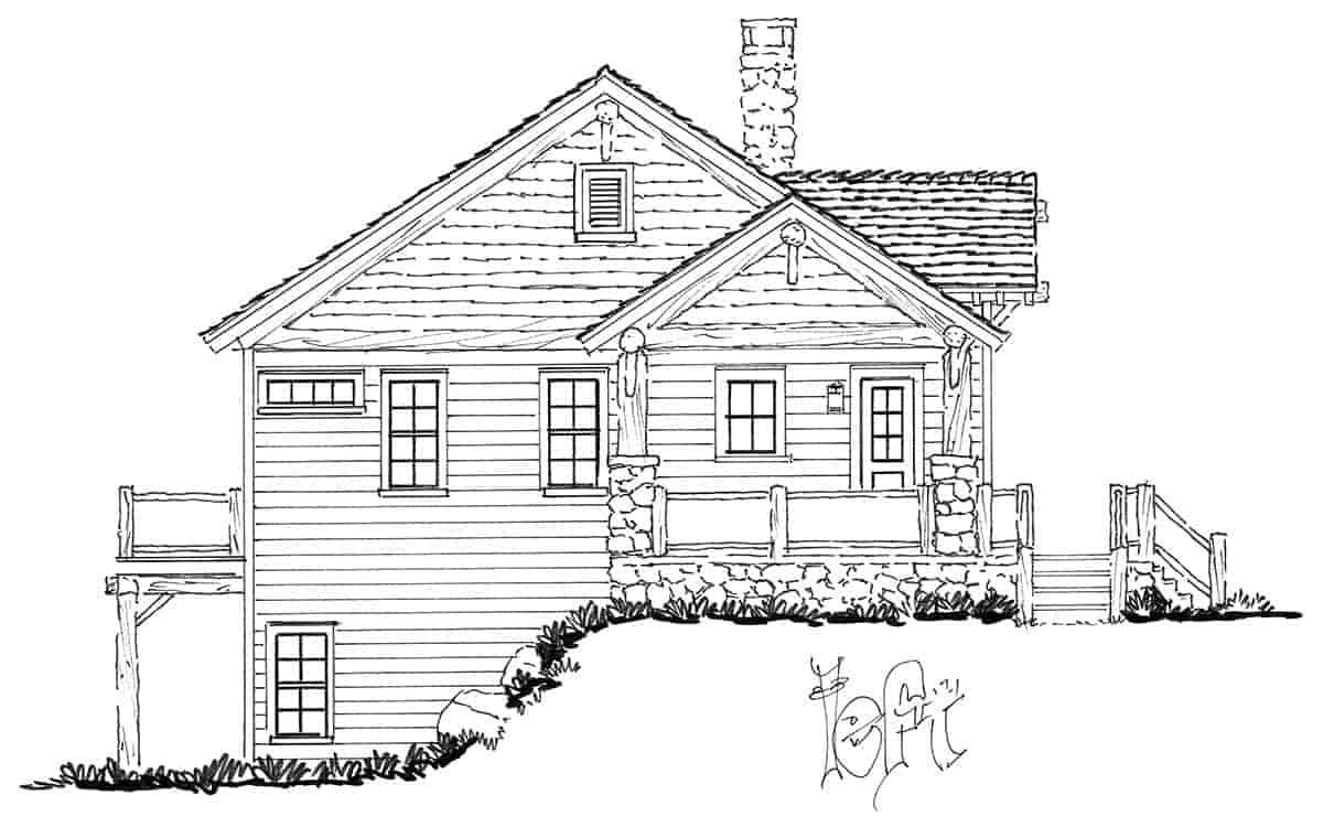 Bungalow, Cabin, Cottage, Craftsman House Plan 43261 with 3 Beds, 3 Baths Picture 2