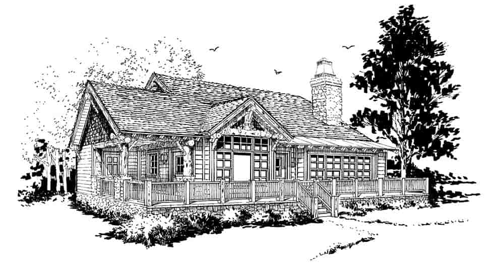 Bungalow, Cabin, Cottage, Craftsman House Plan 43261 with 3 Beds, 3 Baths Picture 3