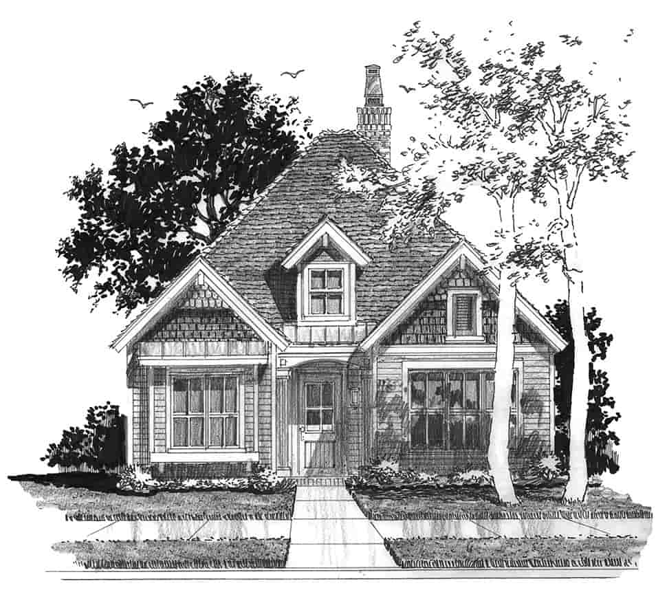 Bungalow, Cottage, Traditional House Plan 43263 with 2 Beds, 2 Baths Picture 3